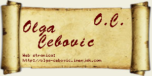 Olga Ćebović vizit kartica